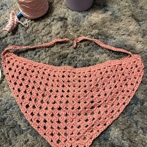 Handcrafted Pink Crochet Bandana